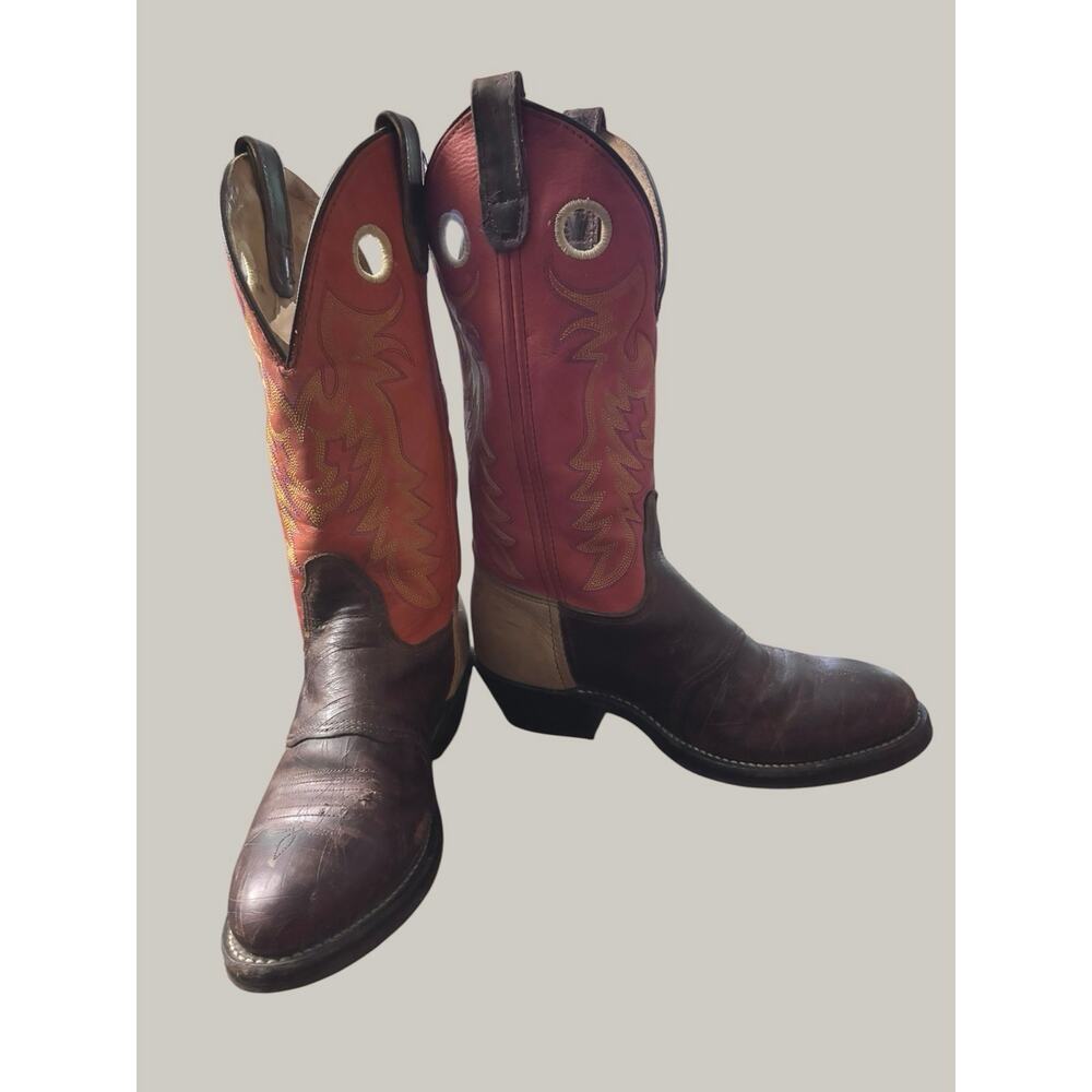 Double-H Buckaroo Cowboy Boot Woman’s Size 8.5 Genuine Leather Ranch Western